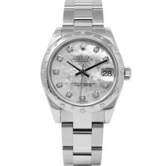 Rolex Datejust 31 178344 Wristwatch, Oyster Bracelet, Mother of Pearl Diamond Dial, Oyster Bracelet