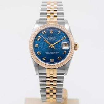 Rolex Datejust 31 68273 Wristwatch, Blue Jubilee Arabic Dial, Jubilee Bracelet, Fluted Bezel