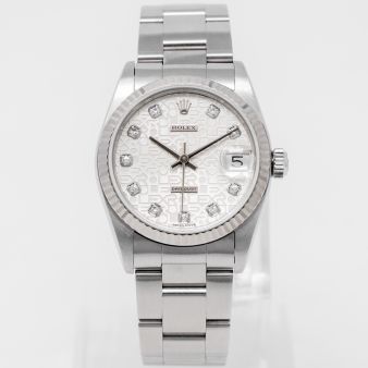 Rolex Datejust 31 78274 Wristwatch, Silver Jubilee Diamond Dial, Oyster Bracelet, Fluted Bezel