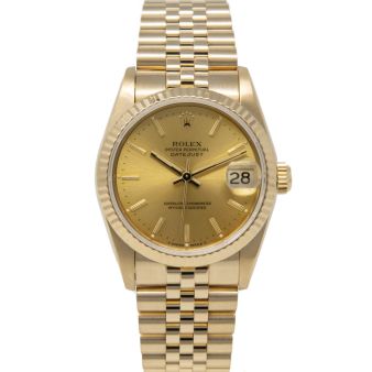 Rolex Datejust 31 68278 Wristwatch, Jubilee Bracelet, Champagne Index Dial, Fluted Bezel