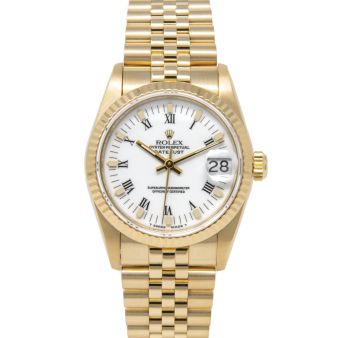 Rolex Datejust 31 68278 Wristwatch, Jubilee Bracelet, White Roman Dial, Fluted Bezel