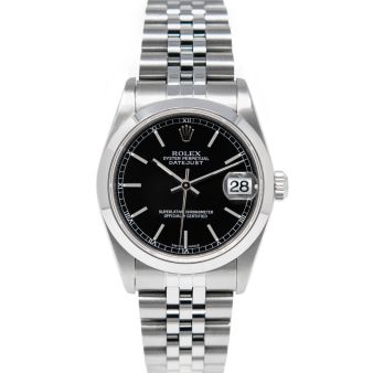 Rolex Datejust 31 78240 Wristwatch, Jubilee Bracelet, Black Index Dial, Smooth Bezel