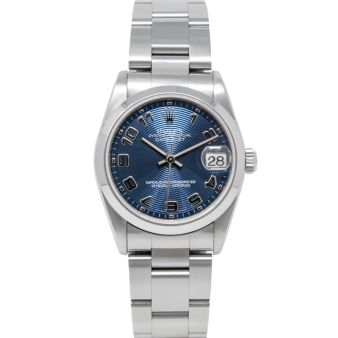 Rolex Datejust 31 78240 Wristwatch, Oyster Bracelet, Blue Concentric Arabic Dial, Smooth Bezel