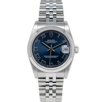 Rolex Datejust 31 78279 Wristwatch, Jubilee Bracelet, Blue Roman Dial, Smooth Bezel