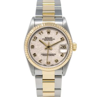 Rolex Datejust 31 78273 Wristwatch, Oyster Bracelet, Champagne Jubilee Arabic Dial, Fluted Bezel