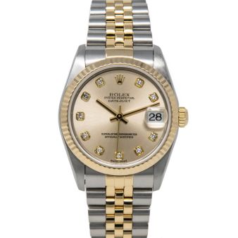 Rolex Datejust 31 78273 Wristwatch, Jubilee Bracelet, Light Champagne Diamond Dial, Fluted Bezel