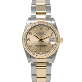 Rolex Datejust 31 78273 Wristwatch, Oyster Bracelet, Light Champagne Diamond Dial, Fluted Bezel