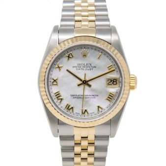 Rolex Datejust 31 78273 Wristwatch, Jubilee Bracelet, Mother of Pearl Roman Dial, Fluted Bezel