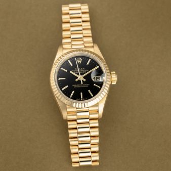 Rolex Datejust 31 78278, Yellow Gold, Black Dial, President Bracelet