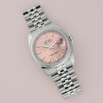 Rolex Datejust 36, 116200, Steel, Rose Index Dial, Jubilee Bracelet, Renewed