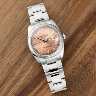 Rolex Datejust 36, 116200, Steel, Rose Index Dial, Oyster Bracelet, Renewed