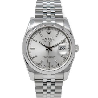 Rolex Datejust 36 116200 Wristwatch, Jubilee Bracelet, Silver Index Dial, Smooth Bezel