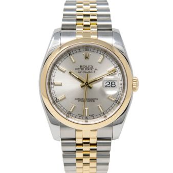 Rolex Datejust 36 116203 Wristwatch, Jubilee Bracelet, Silver Index Dial, Smooth Bezel