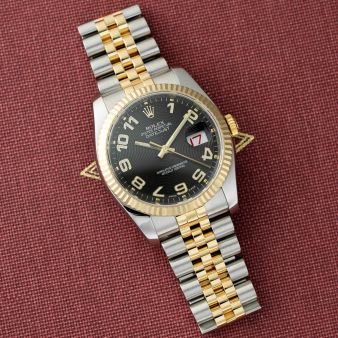 Rolex Datejust 36, Steel & Yellow Gold, Black Concentric Arabic Dial, Jubilee Bracelet, 116233, Box & Papers