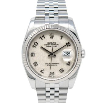 Rolex Datejust 36 116234 Wristwatch, Jubilee Bracelet, Ivory Jubilee Arabic Dial, Fluted Bezel