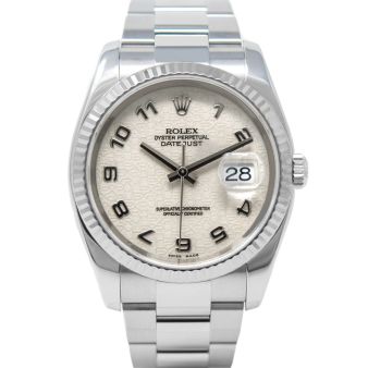 Rolex Datejust 36 116234 Wristwatch, Oyster Bracelet, Ivory Jubilee Arabic Dial, Fluted Bezel