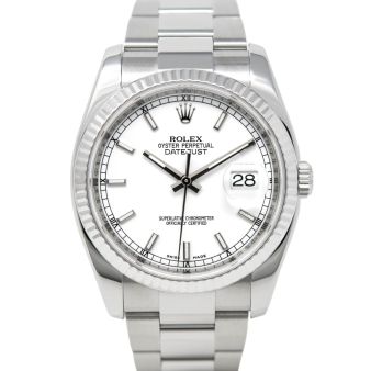 Rolex Men's Datejust 36 116234 Wristwatch, White Index, Jubilee