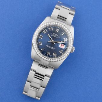 Rolex Datejust 36 116244, Steel & White Gold, Blue Concentric Arabic Dial, Oyster Bracelet, Box & Papers
