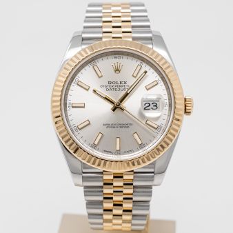 Rolex Datejust 41 126333 Wristwatch, Jubilee Bracelet, Silver Dial, Fluted Bezel