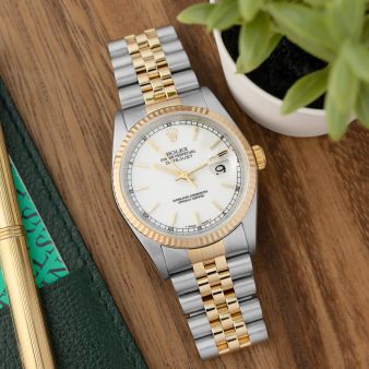 Rolex Datejust 36 16233, Steel & Yellow Gold, White Dial, Jubilee Bracelet, Box Only, Renewed
