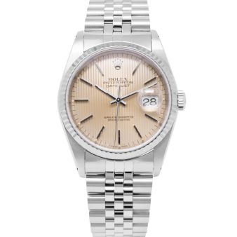 Rolex Datejust 36 16234 Wristwatch, Jubilee Bracelet, Silver Tapestry Dial, Fluted Bezel