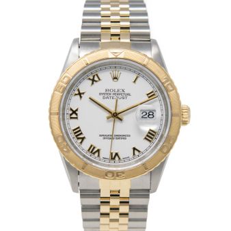 Rolex Datejust 36mm Turn-O-Graph 16263 Wristwatch, Jubilee Bracelet, White Roman Dial, Rotatable Bezel