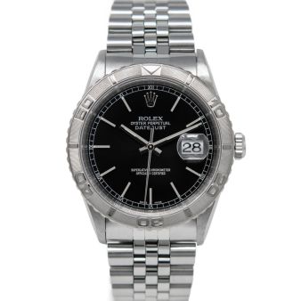Rolex Datejust 36 Thunderbird 16264 Wristwatch, Jubilee Bracelet, Black Index Dial, 60-Minute Rotatable Bezel