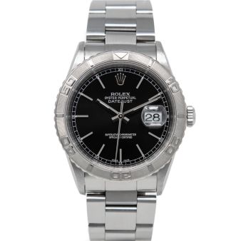 Rolex Datejust 36 Thunderbird 16264 Wristwatch, Oyster Bracelet, Black Index Dial, 60-Minute Rotatable Bezel