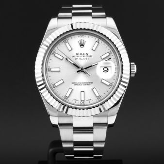 Rolex Datejust II, 116334, Steel & White Gold, Silver Index Dial, Oyster Bracelet, Renewed