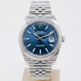 Rolex Datejust 41 126300 Wristwatch, Bright Blue Dial, Jubilee Bracelet, Smooth Bezel