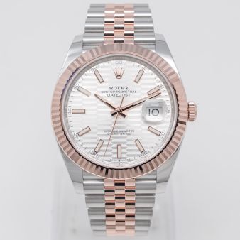 Rolex Datejust 41 126331 Wristwatch, Jubilee Bracelet, Silver Fluted Motif Dial, Fluted Bezel