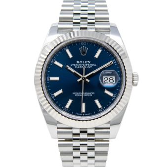 Rolex Datejust 41 126334 Wristwatch, Jubilee Bracelet, Bright Blue Dial, Fluted Bezel