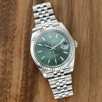Rolex Datejust 41 126334, Steel & White Gold, Mint Green Index Dial, Jubilee Bracelet, Box & Papers