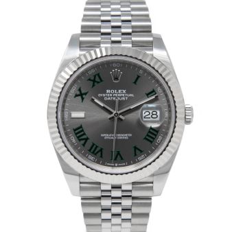Rolex Datejust 41 126334 Wristwatch, Jubilee Bracelet, Slate Roman Dial, Fluted Bezel