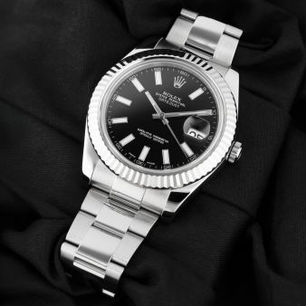 Rolex Datejust II 116334, Steel & White Gold, Black Index Dial, Oyster Bracelet