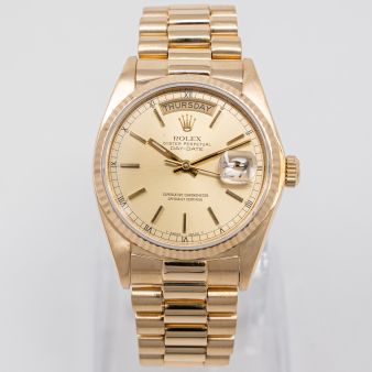 Rolex Day-Date 36 18038, Yellow Gold, Champagne Dial, President Bracelet
