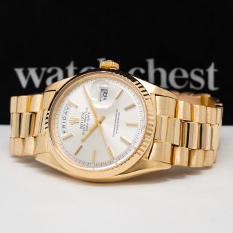 Rolex Day-Date 36 1803, Yellow Gold, Silver Index Dial, President Bracelet, Box Only