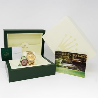 Rolex Day-Date 36 18238, Yellow Gold, Champagne Dial, President Bracelet (Renewed)