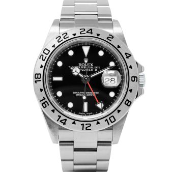 Rolex Explorer II 16570 Wristwatch, Oyster Bracelet, Black Dial, 24-Hour Bezel