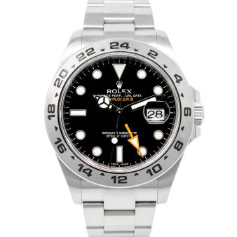 Rolex Explorer II 216570 Wristwatch, Oyster Bracelet, Black Index Dial, Fixed 24-Hour Bezel