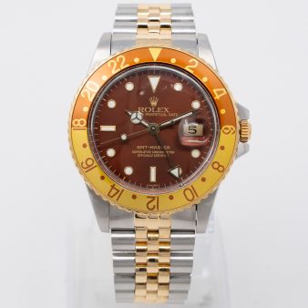 Rolex GMT-Master 16573 Wristwatch, Jubilee Bracelet, Chocolate Dial, Rotatable Bezel