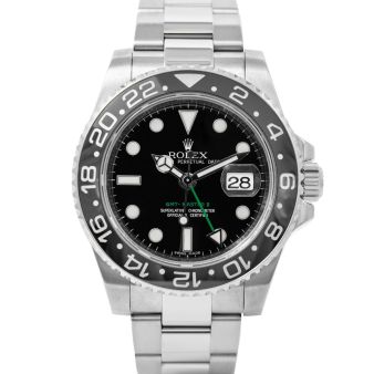 Rolex GMT-Master II 116710LN Wristwatch, Oyster Bracelet, Black Index Dial, Bi-Directional 24-Hour Bezel