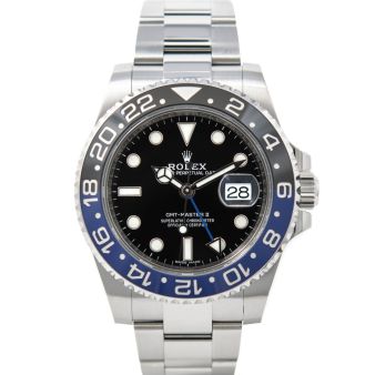 Rolex Men's GMT-Master II 116710BLNR Wristwatch, Oyster Bracelet, Black Dial, Batman Dial
