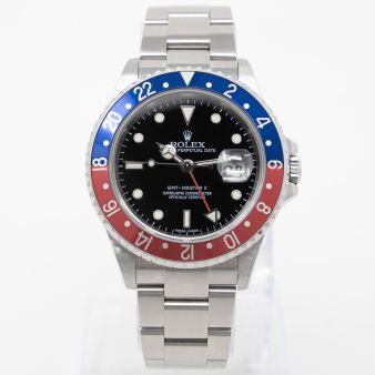 Rolex GMT-Master II 16710 Wristwatch, Oyster Bracelet, Black Dial, Pepsi Bezel