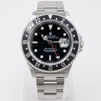 Rolex GMT-Master II 16710 Wristwatch, Black Dial, Black Rotatable Bezel, Oyster Bracelet