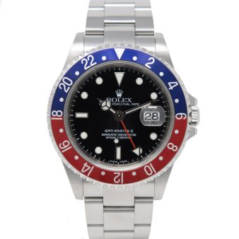 Rolex GMT-Master II 16710 Wristwatch, Oyster Bracelet, Black Dial, Pepsi Bezel