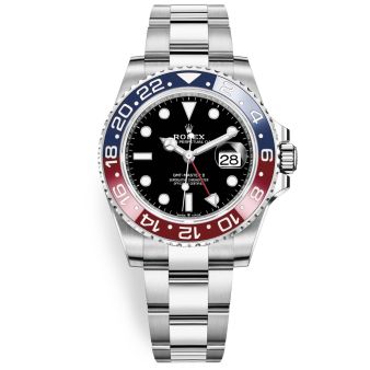 New Rolex GMT-Master II 126710BLRO Wristwatch, Oyster Bracelet, Black Dial, "Pepsi" Rotatable Bezel