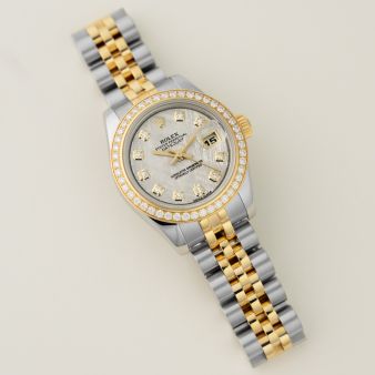 Rolex Lady-Datejust 26 179383, Steel & Yellow Gold, Meteorite Diamond Dial, Jubilee Bracelet, Renewed