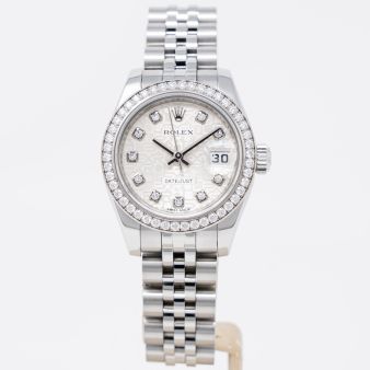 Rolex Lady-Datejust 26 179384 Wristwatch, Silver Jubilee Diamond Dial, Diamond Bezel, Jubilee Bracelet