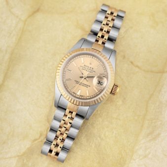Rolex Lady-Datejust 26, 69173, Steel & Gold, Champagne Dial, Jubilee Bracelet, Renewed